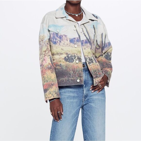 Mother Denim Jacket Anthropologie Revenge on Superstition Mountain Coat SZ L - Picture 2 of 5